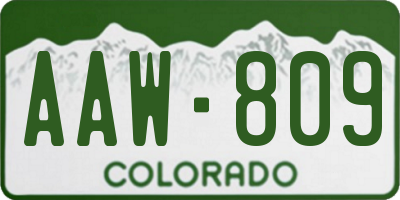 CO license plate AAW809