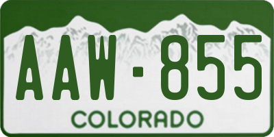 CO license plate AAW855