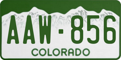 CO license plate AAW856