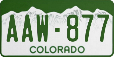 CO license plate AAW877