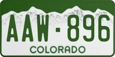 CO license plate AAW896