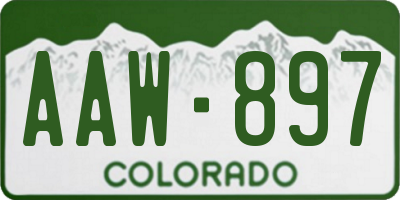 CO license plate AAW897