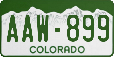 CO license plate AAW899