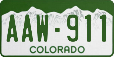 CO license plate AAW911