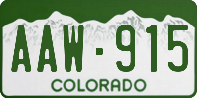 CO license plate AAW915