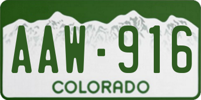 CO license plate AAW916