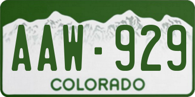CO license plate AAW929