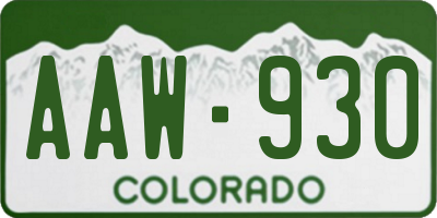 CO license plate AAW930