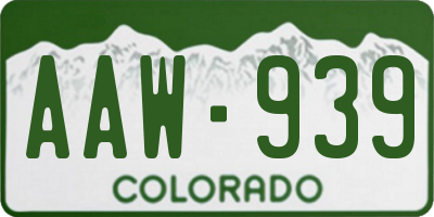 CO license plate AAW939