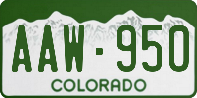 CO license plate AAW950