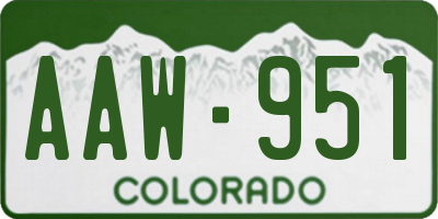 CO license plate AAW951
