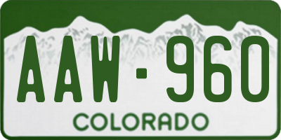 CO license plate AAW960