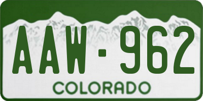 CO license plate AAW962