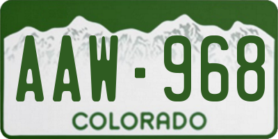 CO license plate AAW968