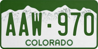 CO license plate AAW970