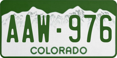 CO license plate AAW976