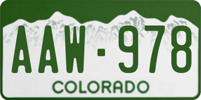 CO license plate AAW978