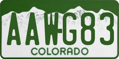 CO license plate AAWG83