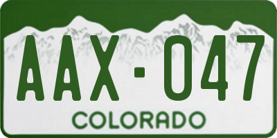 CO license plate AAX047
