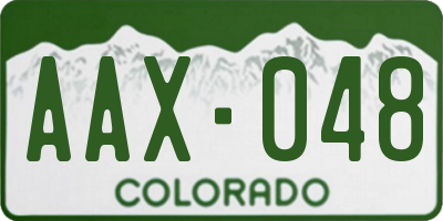 CO license plate AAX048