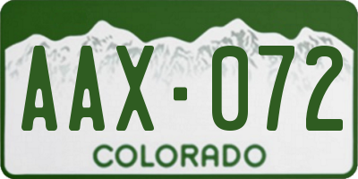 CO license plate AAX072