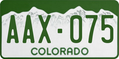 CO license plate AAX075