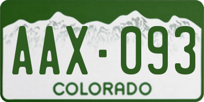 CO license plate AAX093