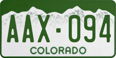 CO license plate AAX094