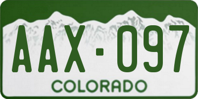 CO license plate AAX097