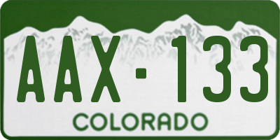 CO license plate AAX133