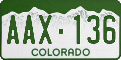 CO license plate AAX136