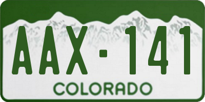 CO license plate AAX141