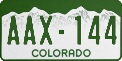 CO license plate AAX144