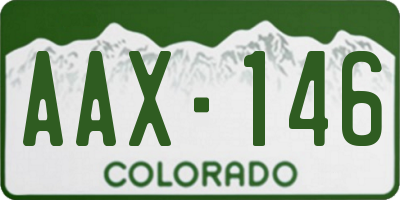 CO license plate AAX146