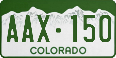 CO license plate AAX150