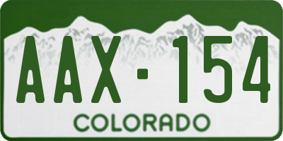 CO license plate AAX154