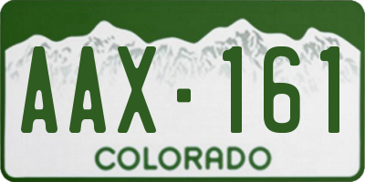 CO license plate AAX161