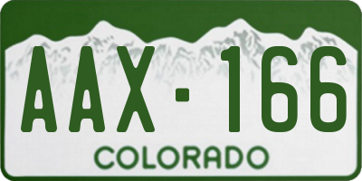 CO license plate AAX166