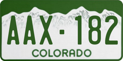 CO license plate AAX182
