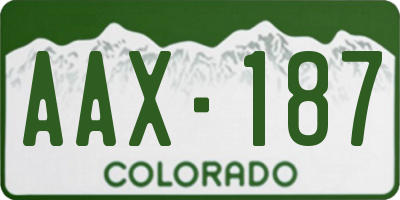 CO license plate AAX187