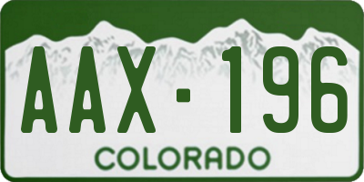 CO license plate AAX196