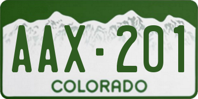 CO license plate AAX201