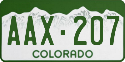 CO license plate AAX207