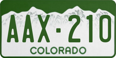 CO license plate AAX210