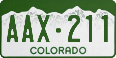 CO license plate AAX211