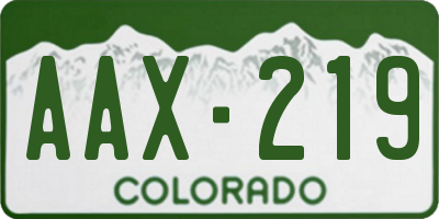CO license plate AAX219