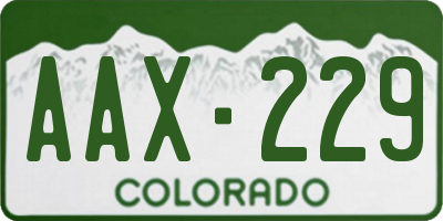 CO license plate AAX229