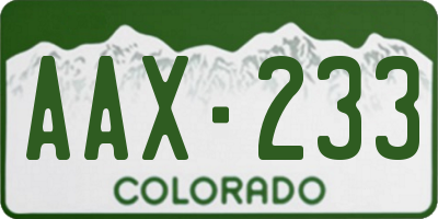 CO license plate AAX233