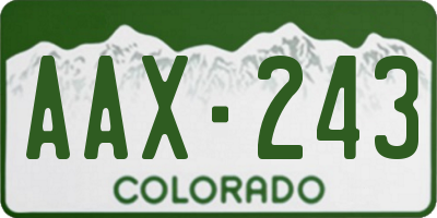 CO license plate AAX243