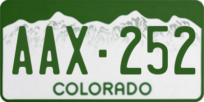 CO license plate AAX252